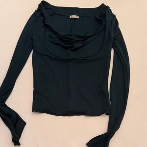 Free People Green Long Sleeve Cowl Neck Women’s Top